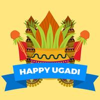 Ilustração vetorial plana de Ugadi vetor