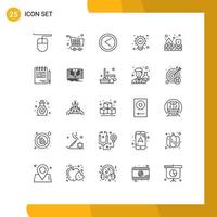 pacote de ícones vetoriais de estoque de 25 sinais e símbolos de linha para interface de firewall de parede elementos de design de vetores editáveis de luz de fogo