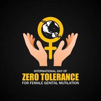 dia internacional de tolerância zero para o tema da mutilação genital feminina. ilustração vetorial. adequado para cartaz, banners, campanha e cartão de felicitações. vetor