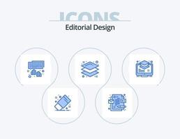 design editorial azul icon pack 5 design de ícones. amortecedor. camada. teclado. arranjo. camada vetor