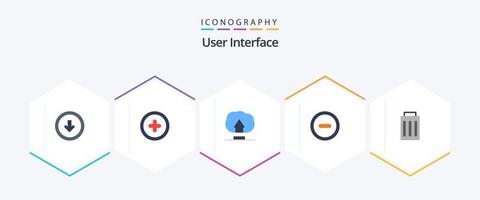 interface do usuário 25 pacotes de ícones planos, incluindo usuário. interface. interface. excluir. menos vetor