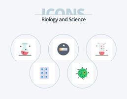 design de ícones do pacote de ícones planos de biologia 5. laboratório. vidraria. química. biologia. não fumante vetor
