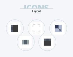 pacote de ícones planos de layout 5 design de ícones. . layout. vetor