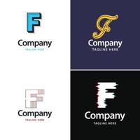 letra f design de pacote de logotipo grande design criativo de logotipos modernos para o seu negócio vetor