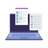 laptop para votar ícone de estilo de linha online vetor