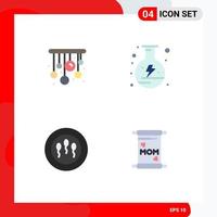 pacote de ícones planos de 4 símbolos universais de elementos de design de vetor editável de mãe de balão de ciência doméstica