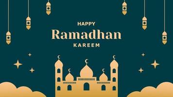 luxo feliz fundo ramadhan kareem vetor