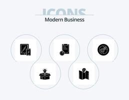 design de ícones do pacote de ícones de glifos de negócios modernos 5. planejamento. prazo final. navegação. telefone. móvel vetor