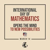 dia internacional da matemática. citação de 14 de março vetor