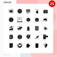 25 ícones criativos, sinais modernos e símbolos do outono, anúncio direito, mão esquerda, elementos de design de vetores editáveis