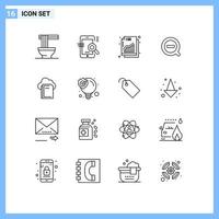 pacote de ícones vetoriais de estoque de 16 sinais e símbolos de linha para nuvem remover configuração menos elementos de design de vetores editáveis do gráfico