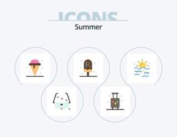 pacote de ícones planos de verão 5 design de ícones. gelo. frio. verão. doce. gelo vetor