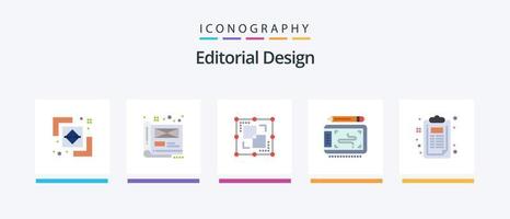 pacote de ícones de design editorial plano 5, incluindo lista de verificação. tábua. arquivo. gráfico. apontar. design de ícones criativos vetor