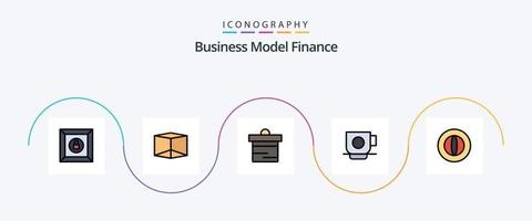 linha de finanças cheia de pacote de ícones de 5 planos, incluindo . finança. dinheiro. moeda. finança vetor