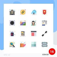 pacote de interface de usuário de 16 cores planas básicas de fundos, dinheiro, rede segura, pacote editável de elementos de design de vetores criativos