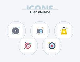 interface de usuário plana ícone pack 5 design de ícone. . loja. disco. compras. do utilizador vetor