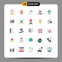 grupo de símbolos de ícone universal de 25 cores planas modernas de dinheiro como elementos de design de vetores editáveis de função de finanças de jogo