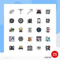 25 ícones criativos sinais modernos e símbolos de informações de engrenagens detalhes certos elementos de design de vetores editáveis de festa