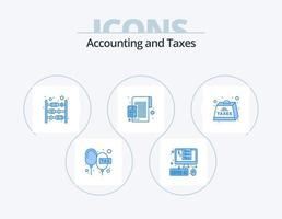 impostos azul icon pack 5 design de ícone. calcular. pagamento. por cento. dinheiro. obrigação vetor