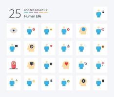 pacote de ícones humanos de 25 cores planas, incluindo avatar. global. humano. face. humano vetor