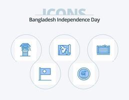 pacote de ícones azuis do dia da independência de bangladesh 5 design de ícones. Bangladesh. mundo. negócios. mapa. bem vetor