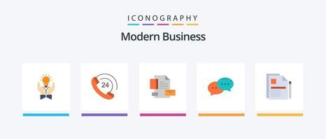 pacote de ícones de 5 planos de negócios modernos, incluindo conversa. bater papo. telefone. identidade. negócios. design de ícones criativos vetor