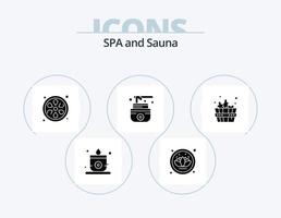 pacote de ícones de glifos de sauna 5 design de ícones. . . lótus. spa. balneário vetor