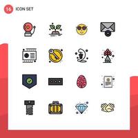 grupo de símbolos de ícone universal de 16 linhas preenchidas de cores planas modernas de cartão de débito emoji star mail elementos de design de vetores criativos editáveis