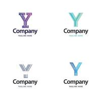 letra y design de pacote de logotipo grande design de logotipos modernos criativos para o seu negócio vetor