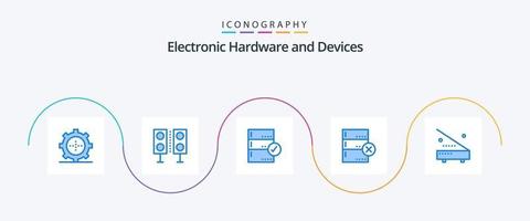 pacote de ícones de 5 dispositivos azuis, incluindo dispositivos. dados. tecnologia. cancelar. verificar vetor