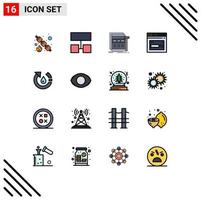 16 ícones criativos, sinais e símbolos modernos da página do site da Web, elementos de design de vetores criativos editáveis