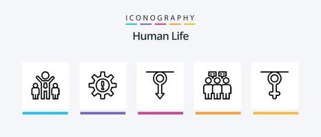 pacote de ícones da linha 5 humana, incluindo humano. foto. humano. foto. imagem. design de ícones criativos vetor