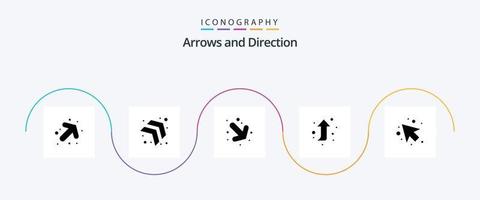 pacote de ícones de glifo de seta 5, incluindo . para cima. vetor