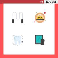 4 pacote de ícones planos de interface de usuário de sinais e símbolos modernos de elementos de design de vetores editáveis de telefone móvel de corda