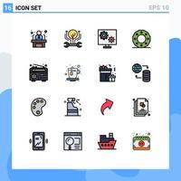 16 ícones criativos, sinais e símbolos modernos da tela de celebração de hackers de natal editáveis elementos de design de vetores criativos