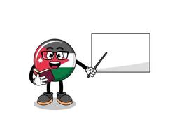 desenho de mascote do professor da bandeira da Jordânia vetor