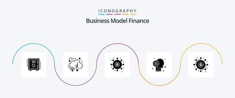 pacote de ícones de glifo 5 financeiro, incluindo financista. corretor. financeiro. pagamentos. finança vetor