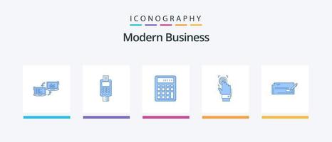 pacote de ícones de negócios modernos azul 5 incluindo financeiro. negócios. cartão. contabilidade. pagamento. design de ícones criativos vetor