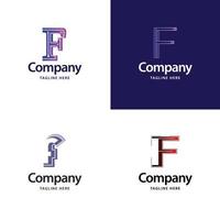 letra f design de pacote de logotipo grande design criativo de logotipos modernos para o seu negócio vetor