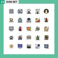 conjunto de 25 sinais de símbolos de ícones de interface do usuário modernos para homem ideia conexão conceito elétrico elementos de design de vetores editáveis