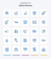 pacote de ícones azuis de negócios modernos criativos 25, como nuvens. negócios. análise. armazenamento na núvem. Estatisticas vetor