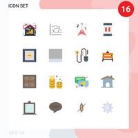 grupo de 16 cores planas modernas definidas para dispositivos de pausa gráfico dispositivo música pacote editável de elementos criativos de design vetorial vetor