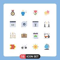 conjunto de 16 sinais de símbolos de ícones de interface do usuário modernos para navegador páscoa bebê humano rosa pacote editável de elementos de design de vetores criativos