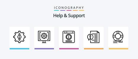 pacote de ícones da linha 5 de ajuda e suporte, incluindo ajuda. assistente. ajuda. apoiar. ajuda. design de ícones criativos vetor