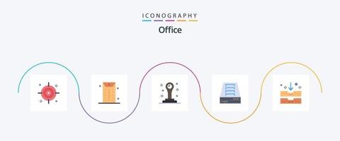 pacote de ícones do Office Flat 5, incluindo . papelaria. escritório vetor