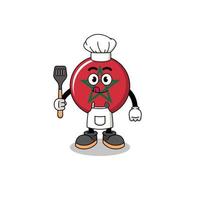 ilustração de mascote do chef de bandeira de Marrocos vetor