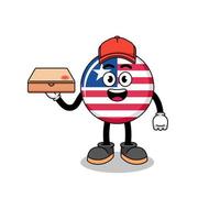ilustração da bandeira da libéria como entregador de pizza vetor