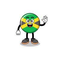 desenho animado da bandeira da jamaica fazendo gesto com a mão vetor