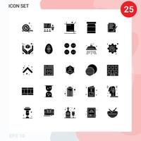 conjunto de 25 sinais de símbolos de ícones de interface do usuário modernos para gráfico de ferramenta de bebê elementos de design de vetores editáveis