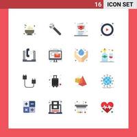conjunto de 16 sinais de símbolos de ícones de interface do usuário modernos para ajudar a comunicação voo controle do jogador pacote editável de elementos de design de vetores criativos